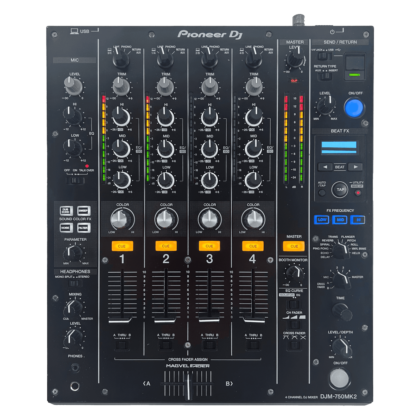 Pioneer DJ DJM 750MK2 - Professional 4-Channel DJ Mixer - Turntable Trader