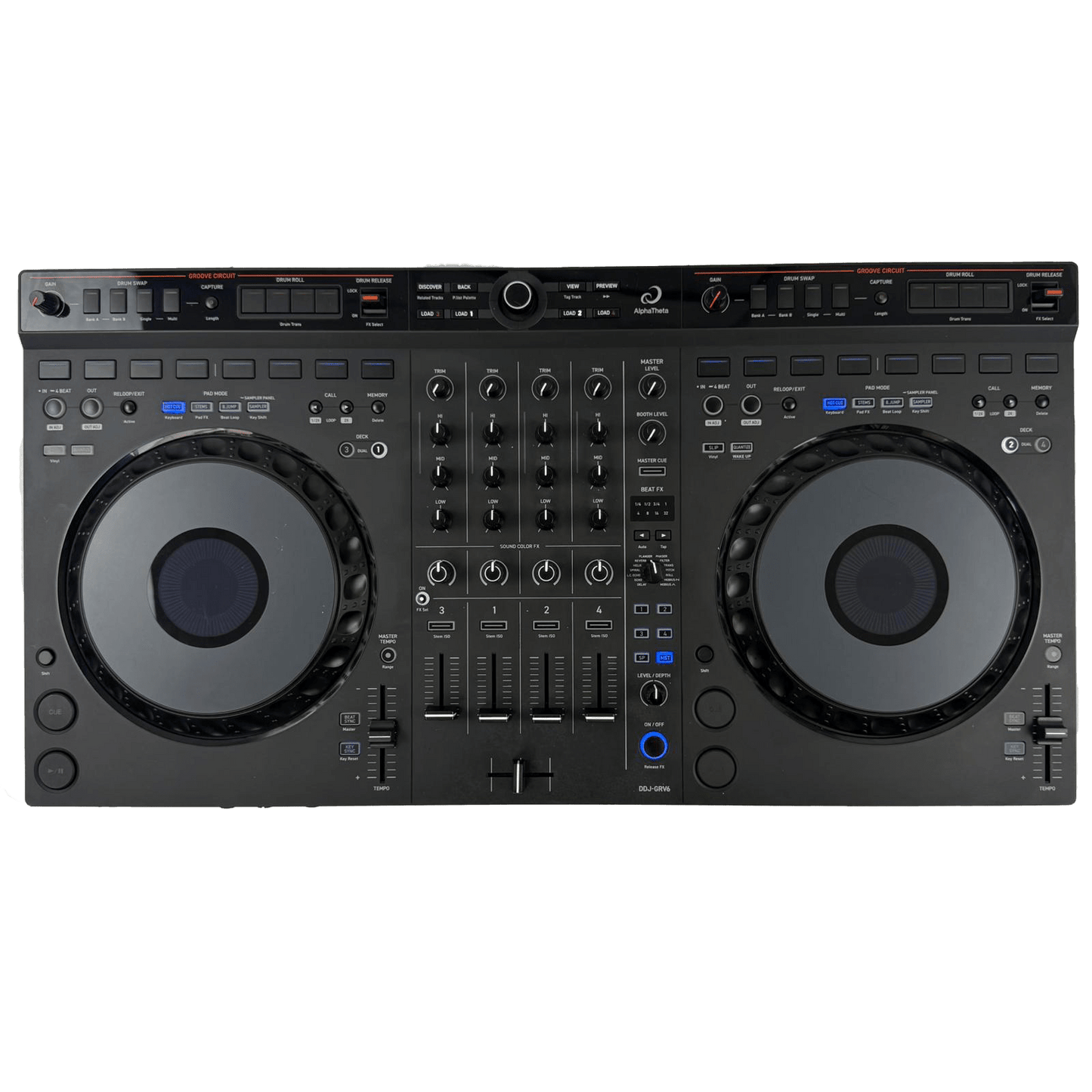AlphaTheta DDJ GRV6 - 4 Channel DJ Controller - Turntable Trader