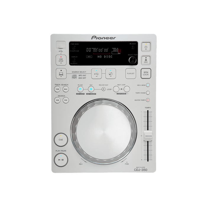 Pioneer CDJ-350W - Compact Media Player (White) for Rekordbox & Serato