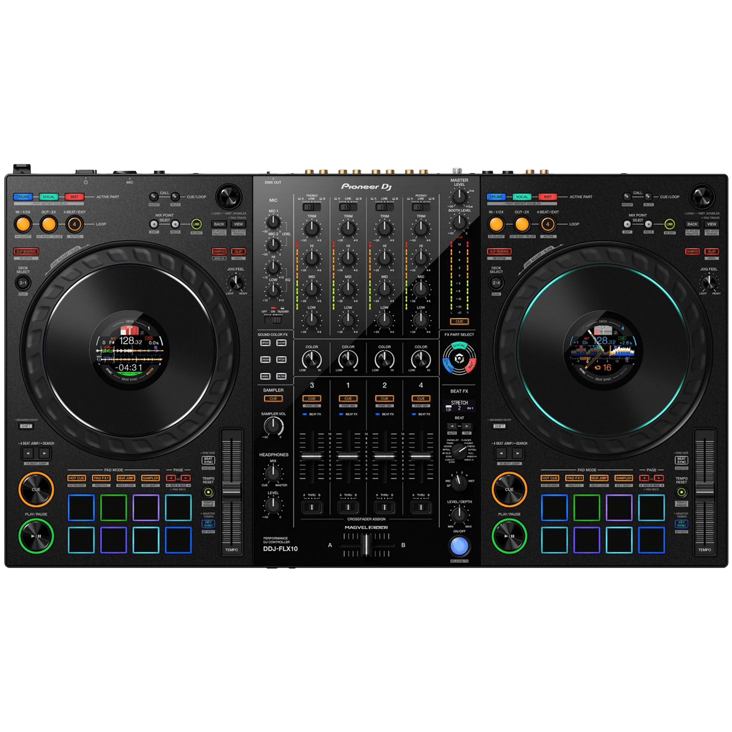Pioneer DDJ FLX 10 - 4 Channel Professional DJ Controller - Turntable Trader