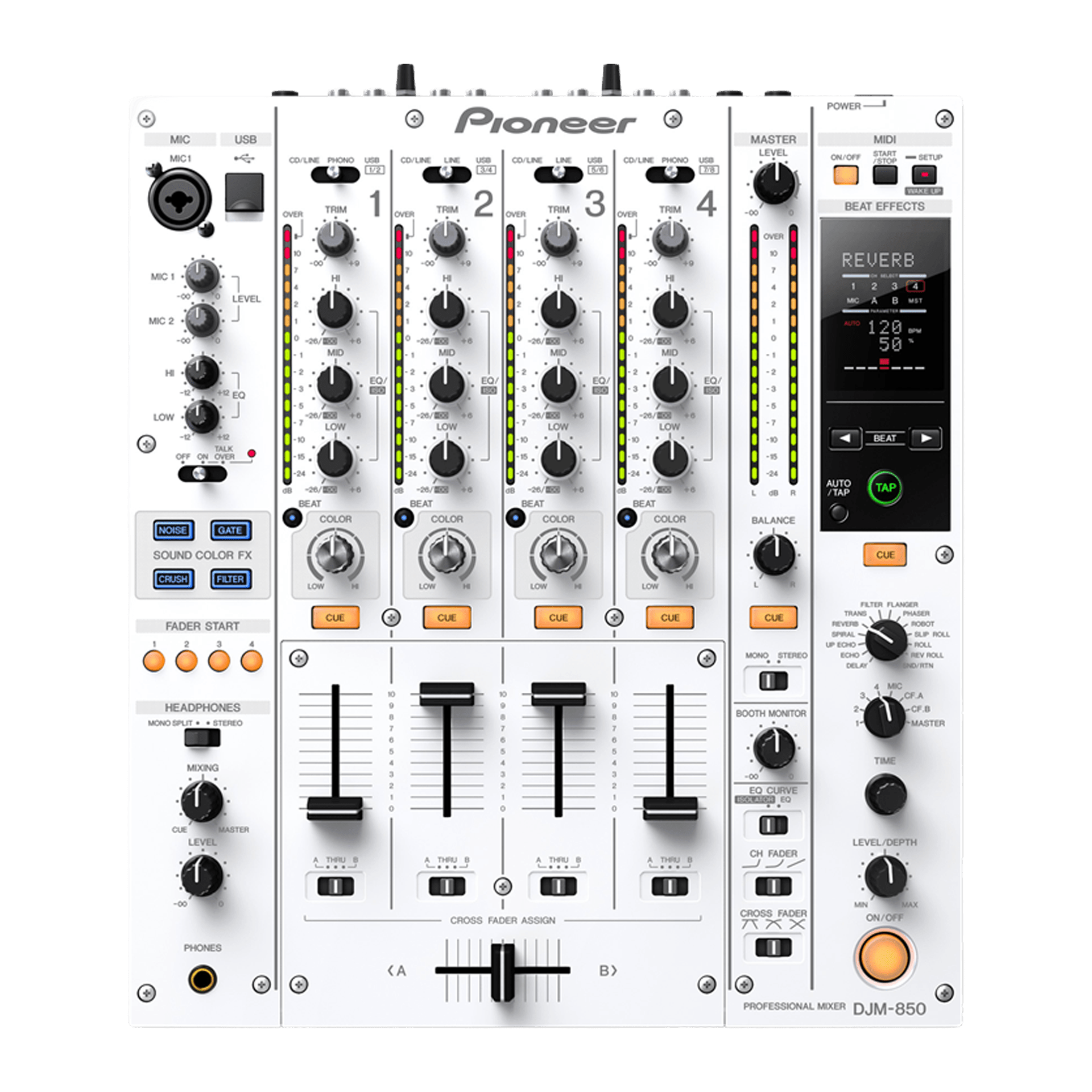 Pioneer DJ DJM 850 W 4 Channel Mixer - Turntable Trader Pioneer DJ DJM 850 W 4 Channel Mixer - Turntable Trader