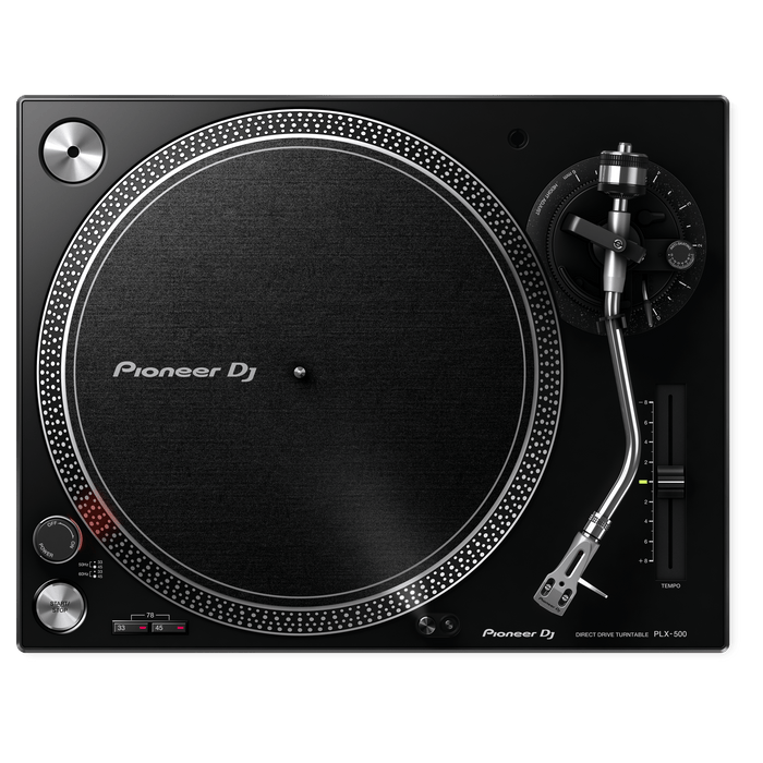 Pioneer PLX 500 direct drive DJ turntable, top view