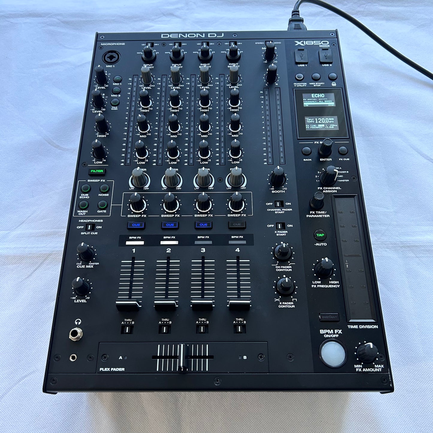 Denon X1850 Prime Mixer - Professional 4-Channel DJ Mixer - Turntable Trader 