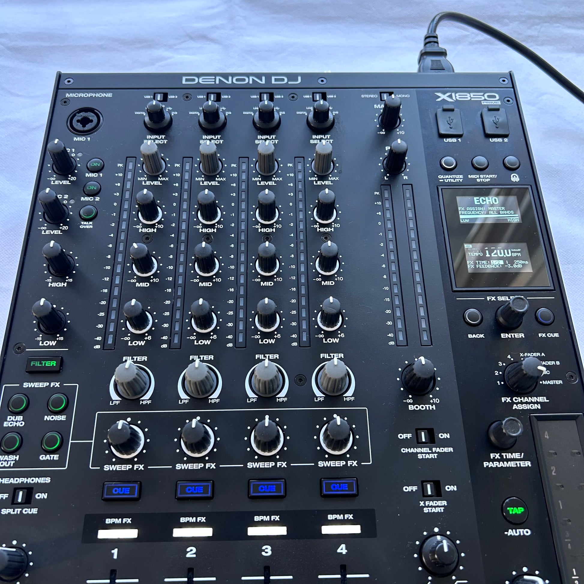 Denon X1850 Prime Mixer - Professional 4-Channel DJ Mixer - Turntable Trader 