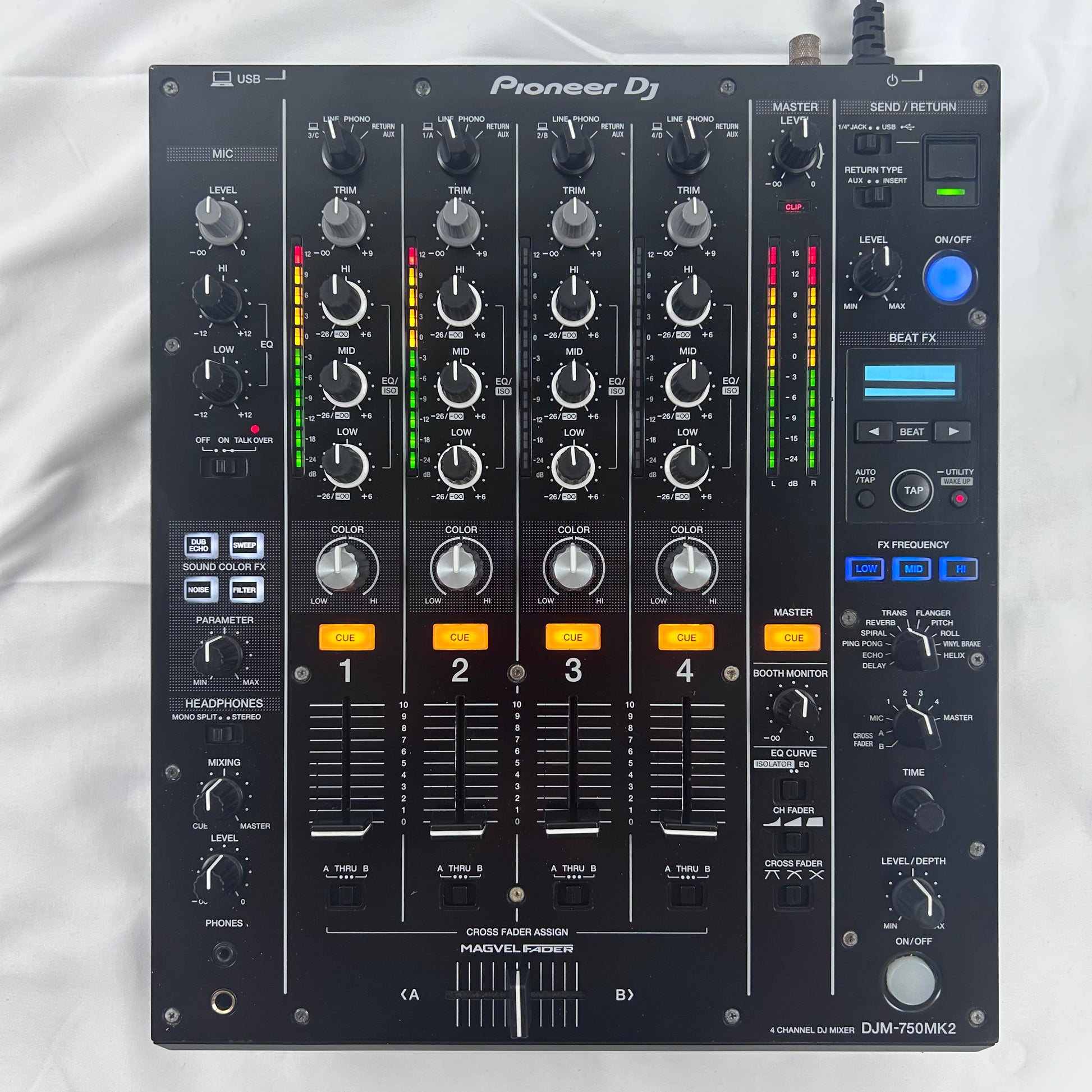 Pioneer DJ DJM 750MK2 — профессиональный 4-канальный DJ-микшер — Turntable Trader