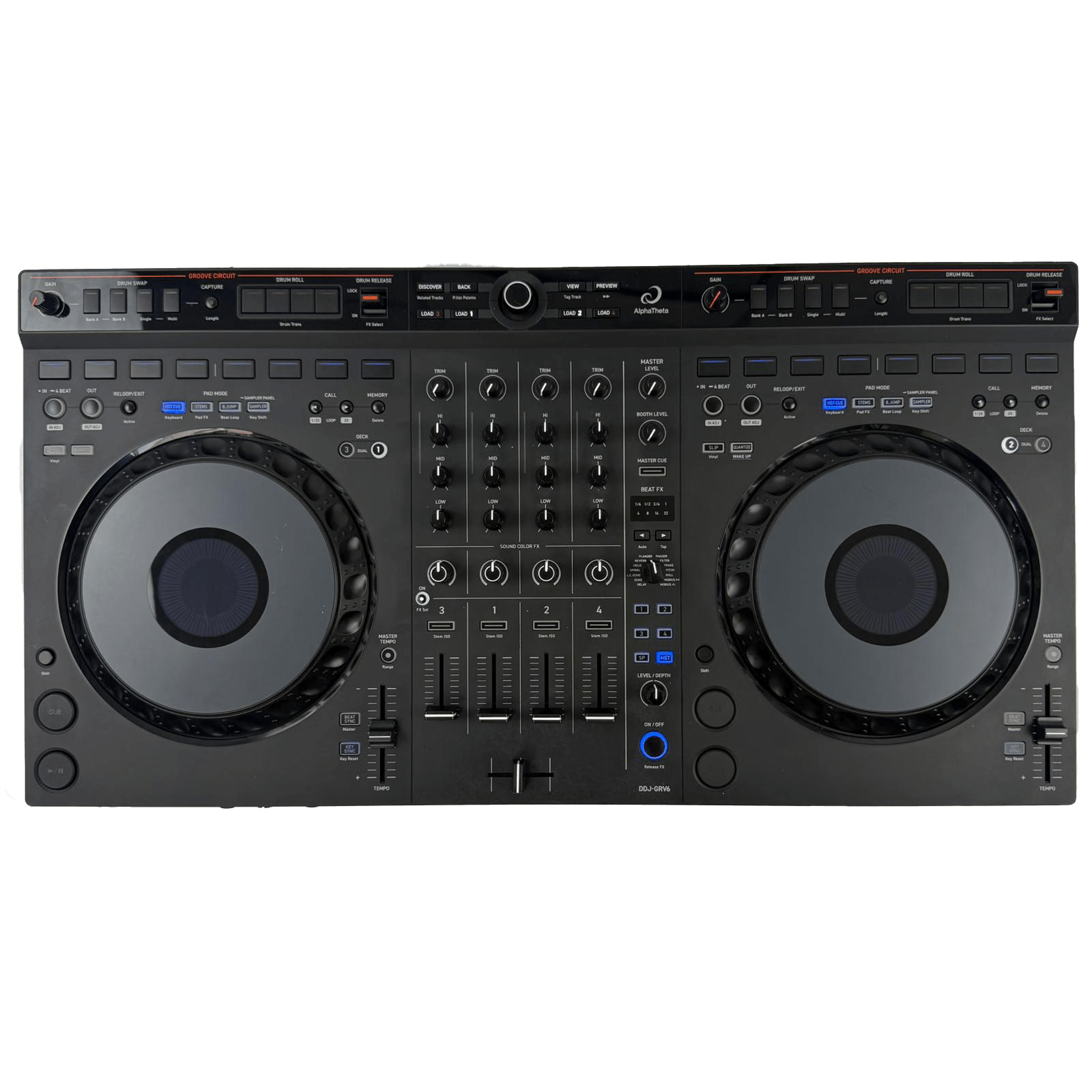 AlphaTheta DDJ GRV6 - 4 Channel DJ Controller - Turntable Trader