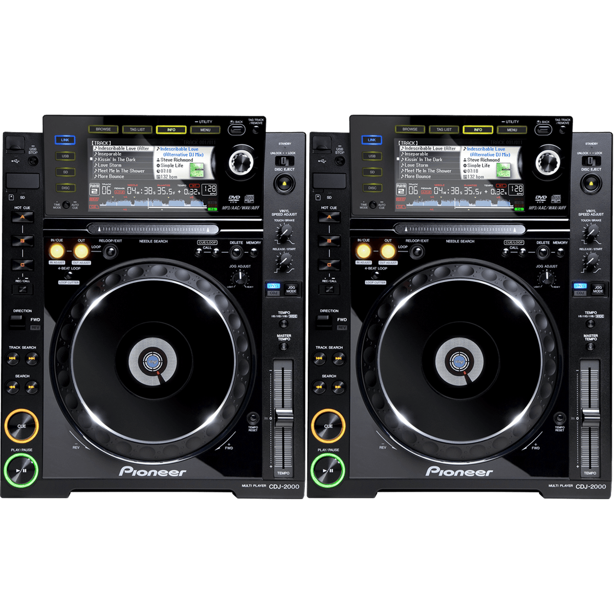 Pioneer CDJ 2000 Pair - Professional DJ Media Players - Turntable Trader