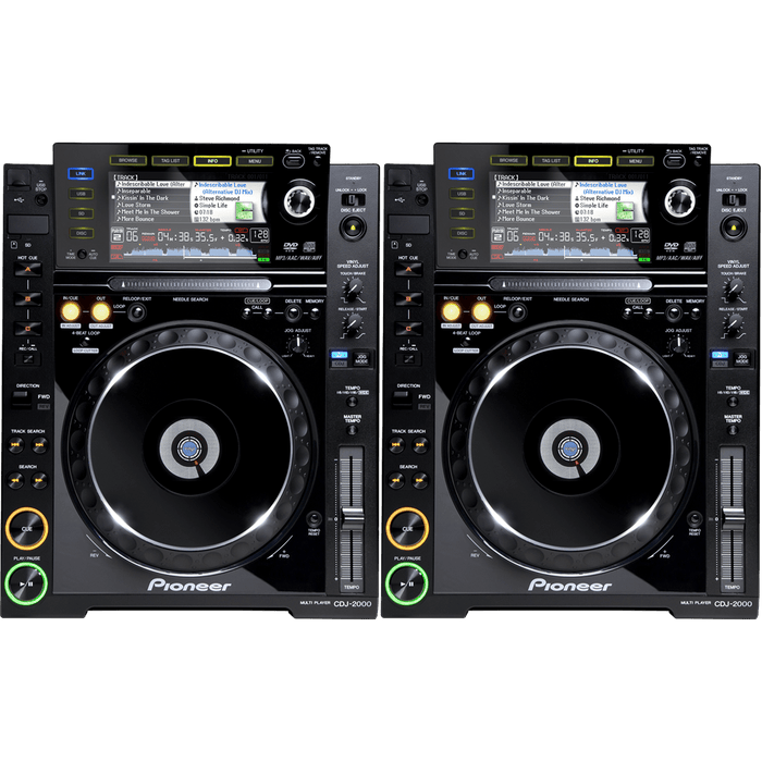 Pioneer CDJ 2000 Pair - Professional DJ Media Players - Turntable Trader