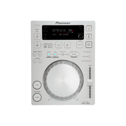 Pioneer CDJ-350W - Compact Media Player (White) for Rekordbox & Serato