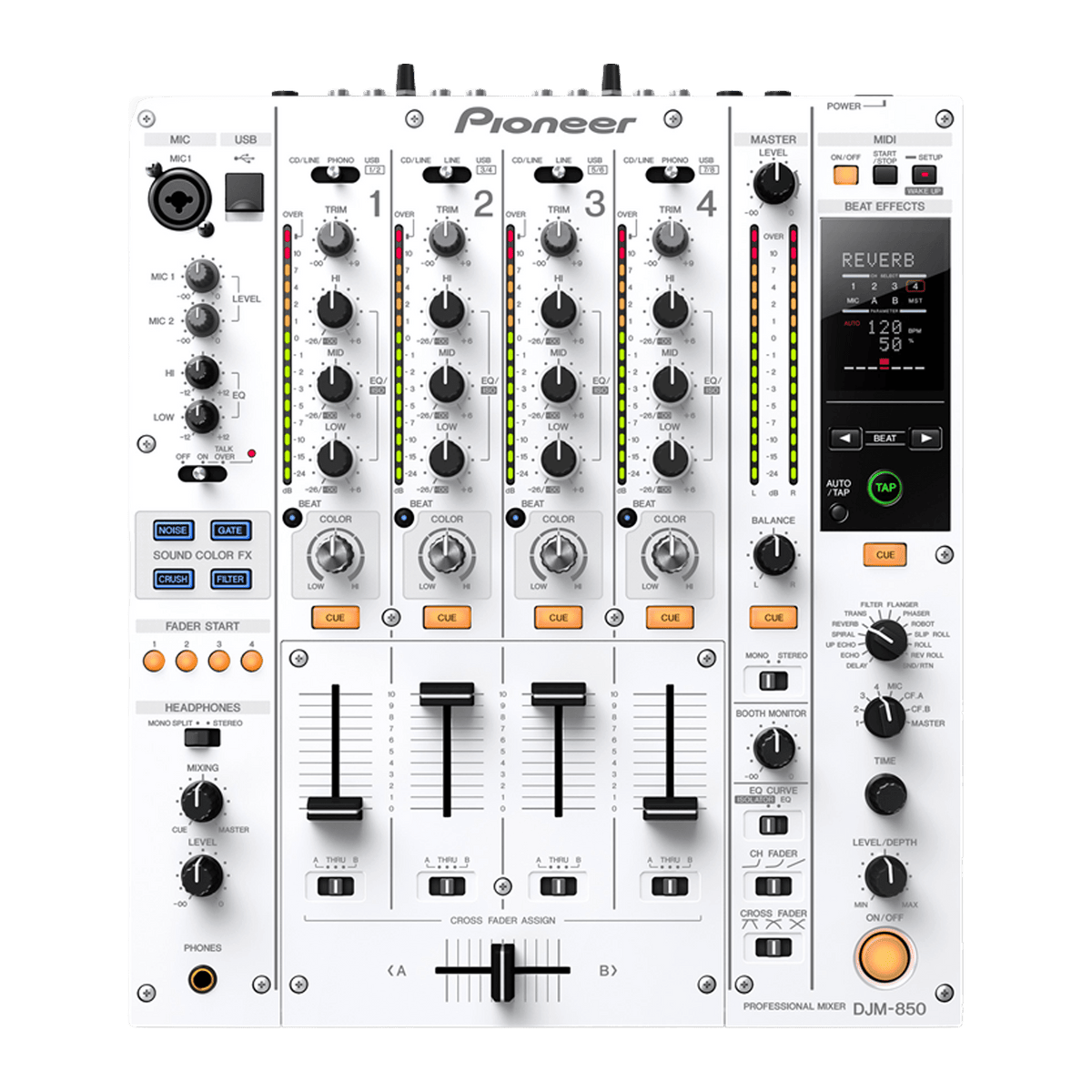 【Pioneer DJM-850 プロフェッショナルミキサー】 Pioneer DJ DJM 850 W 4 Channel Mixer - Turntable Trader